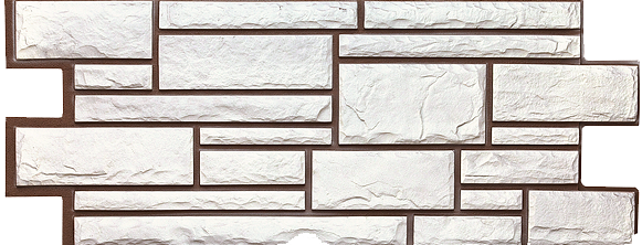 Фасадная панель Т-сайдинг Дикий камень Белый